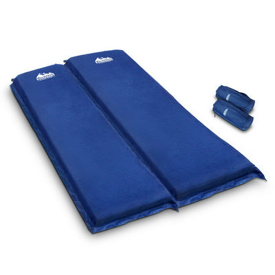 Weisshorn Self Inflating Mattress Camping Sleeping Mat Air Bed Pad Double Navy 10CM Thick_15339