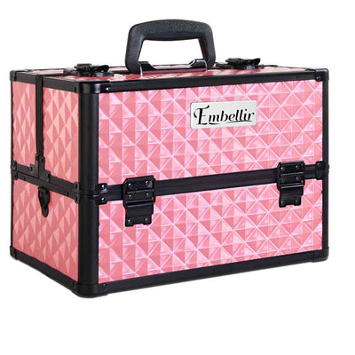 Embellir Portable Cosmetic Beauty Makeup Case - Diamond Pink_10372