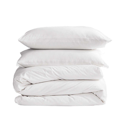 Cosy Club Washed Cotton Quilt Set White King_18630