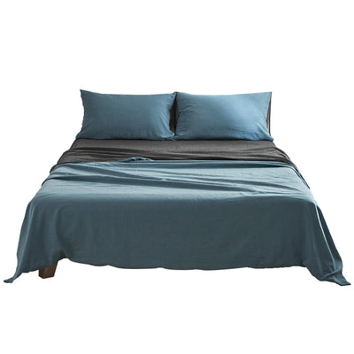 Cosy Club Sheet Set Cotton Sheets King Blue Dark Blue_18325