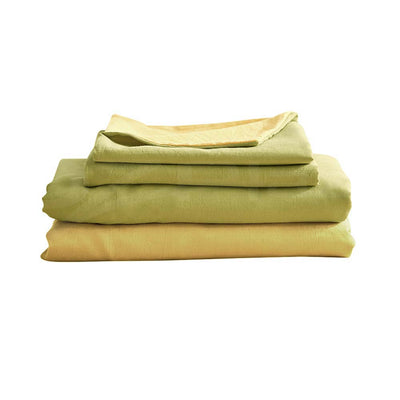 Cosy Club Washed Cotton Sheet Set Yellow Lime King_18933