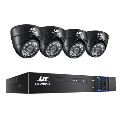 UL-tech CCTV Camera Security System Home 8CH DVR 1080P IP Day Night 4 Dome Cameras Kit_12295