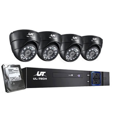 UL-tech CCTV Camera Security System Home 8CH DVR 1080P 4 Dome cameras with 1TB Hard Drive_12304