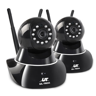 UL Tech Set of 2 1080P Wireless IP Cameras - Black_12297