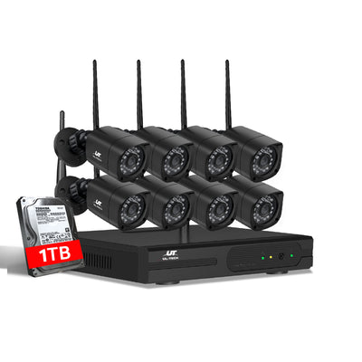 UL-tech CCTV Wireless Security Camera System 8CH Home Outdoor WIFI 8 Square Cameras Kit 1TB_16486