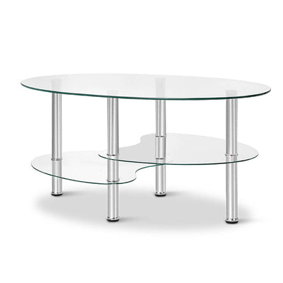 Artiss 3 Tier Coffee Table - Glass_33028