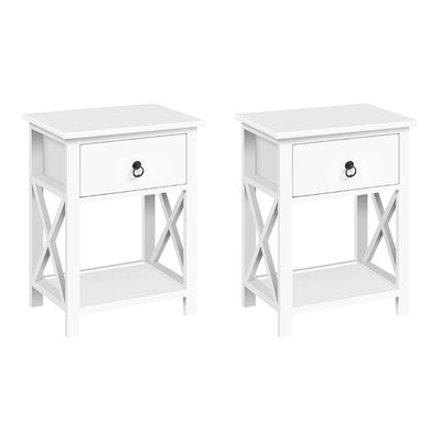 Artiss Set of 2 Bedside Tables Drawers Side Table Nightstand Lamp Chest Unit Cabinet_15477
