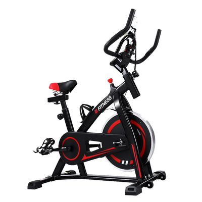 Spin Exercise Bike Flywheel Fitness Commercial Home Workout Gym Machine Bonus Phone Holder Black_35203