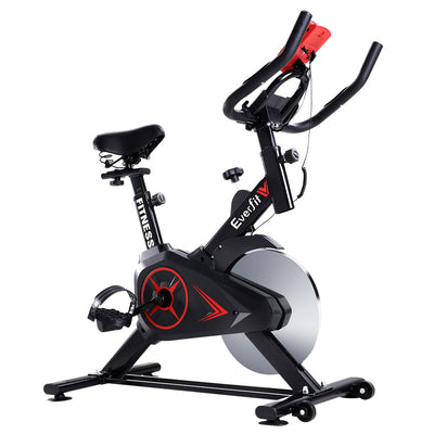 Spin Exercise Bike Flywheel Fitness Commercial Home Workout Gym Phone Holder Black_35118