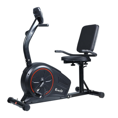 Everfit Magnetic Recumbent Exercise Bike Fitness Trainer Home Gym Equipment Black_34445