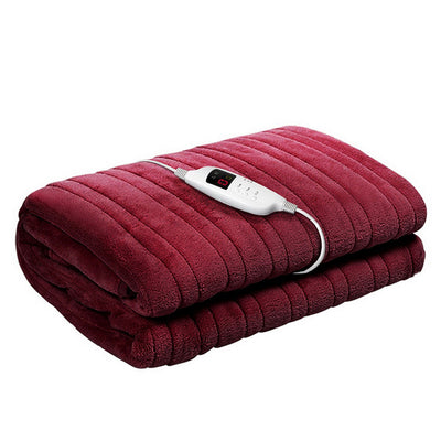 Giselle Bedding Electric Throw Blanket - Burgundy_10585