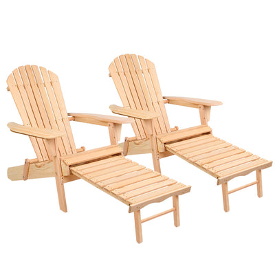 Gardeon Set of 2 Outdoor Sun Lounge Chairs Patio Furniture Beach Chair Lounger_35424