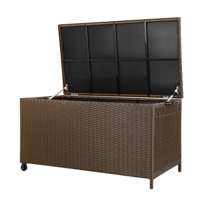 Gardeon 320L Outdoor Wicker Storage Box - Brown_32054