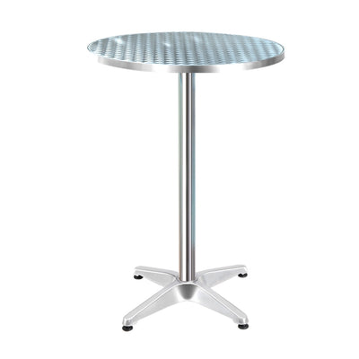 Gardeon Outdoor Bar Table Indoor Furniture Adjustable Aluminium Round 70/110cm_14499