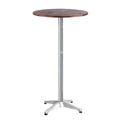 Outdoor Bar Table Furniture Wooden Cafe Table Aluminium Adjustable Round Gardeon_15262