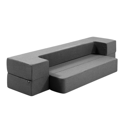 Giselle Bedding Portable Sofa Bed Folding Mattress Lounger Chair Ottoman Grey_34452