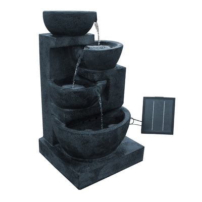 Gardeon 4 Tier Solar Powered Water Fountain with Light - Blue_30190