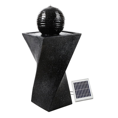 Gardeon Solar Powered Water Fountain Twist Design with Lights_10446