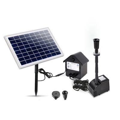 Gardeon Solar Pond Pump Battery Powered Outdoor LED Light Submersible Filter_13196