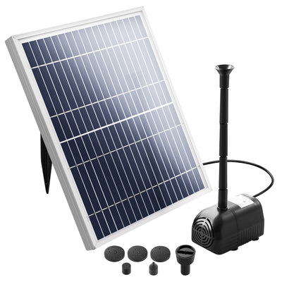 Solar Powered Pond Pump Outdoor Waterfall Bird Bath Fountains Kits 9.7 FT_17298