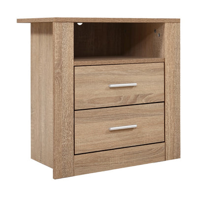 Artiss Bedside Tables Drawers Storage Cabinet Shelf Side End Table Oak_36079