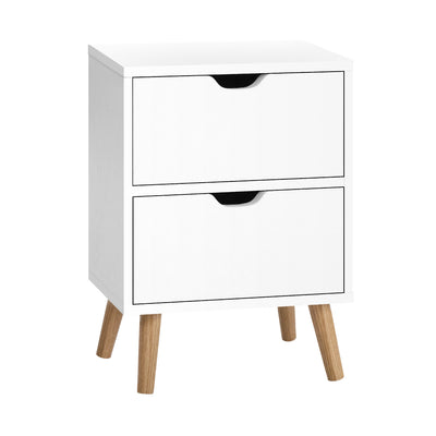 Artiss Bedside Tables Drawers Side Table Nightstand White Storage Cabinet Wood_15220