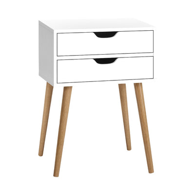 Artiss Bedside Tables Drawers Side Table Nightstand Wood Storage Cabinet White_15221