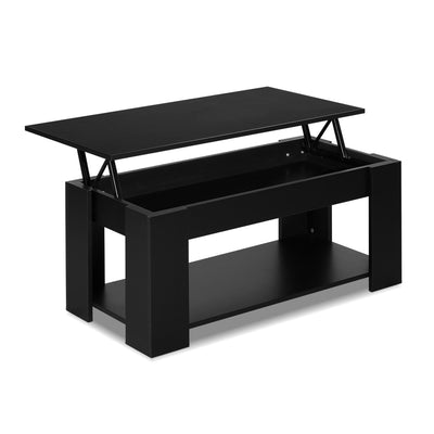 Artiss Lift Up Top Coffee Table Storage Shelf Black_34079