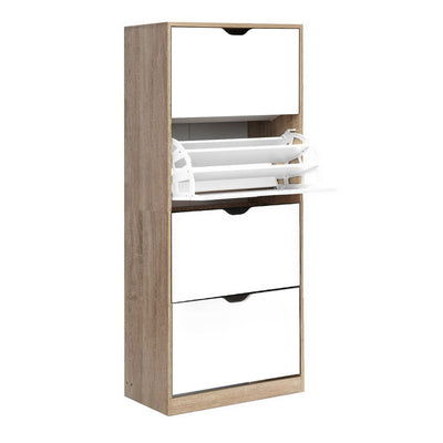 Artiss 48 Pairs Shoe Cabinet Rack Organiser Storage Shelf Wooden_34073