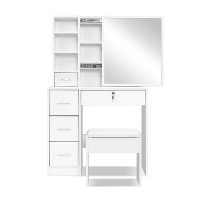 Artiss Dressing Table Stool Mirror Jewellery Cabinet Makeup Storage Drawer White_35846