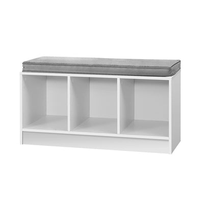 Artiss Shoe Cabinet Bench Shoes Organiser Storage Rack Shelf White Box Seat_37373