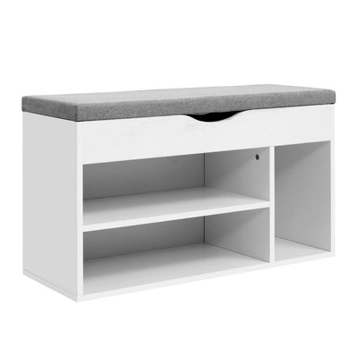 Artiss Shoe Cabinet Bench Shoes Organiser Storage Rack Shelf White Cupboard Box_35619