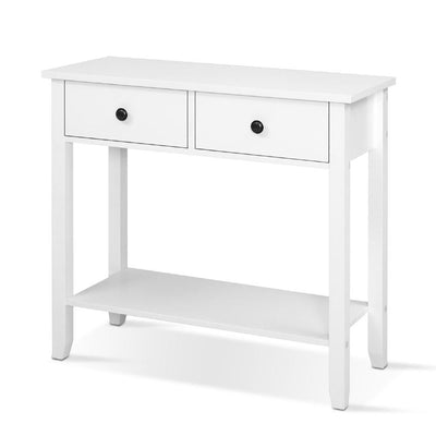 Hallway Console Table Hall Side Entry 2 Drawers Display White Desk Furniture_35886