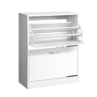 Artiss 2 Door Shoe Cabinet - White_30497