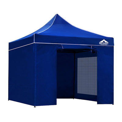 Instahut Gazebo Pop Up Marquee 3x3m Folding Wedding Tent Gazebos Shade Blue_30423