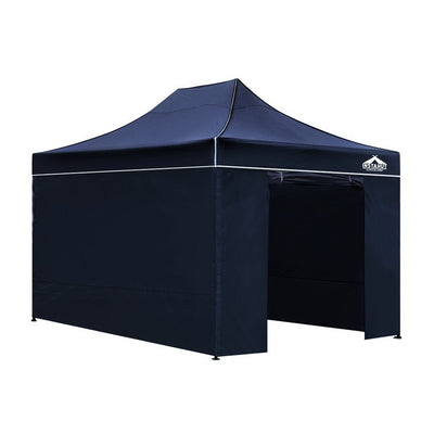 Instahut Gazebo Pop Up Marquee 3x4.5m Folding Wedding Tent Gazebos Shade Navy_30419