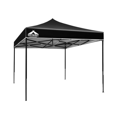 Instahut Gazebo Pop Up Marquee 3x3m Outdoor Tent Folding Wedding Gazebos Black_30135