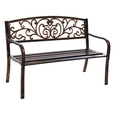 Gardeon Cast Iron Garden Bench - Bronze_33442