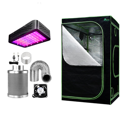 Greenfingers Grow Tent 1000W LED Grow Light 120X120X200cm Mylar 4" Ventilation_39948