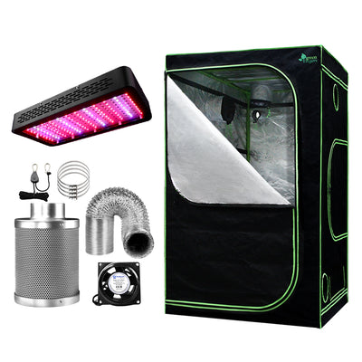 Greenfingers Grow Tent 1200W LED Grow Light 120X120X200cm Mylar 6" Ventilation_39941