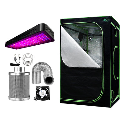 Greenfingers Grow Tent 2000W LED Grow Light 120X120X200cm Mylar 6" Ventilation_40067