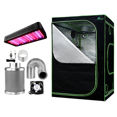 Greenfingers Grow Tent 1200W LED Grow Light 150X150X200cm Mylar 6" Ventilation_39947