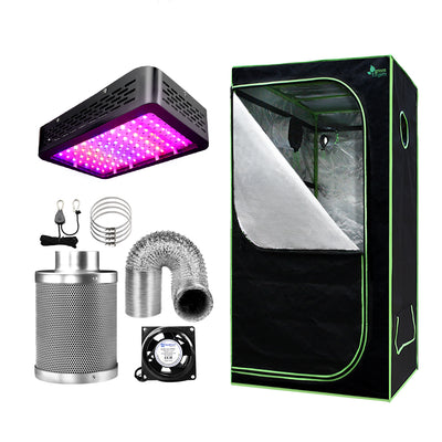 Greenfingers Grow Tent 1000W LED Grow Light 80X80X160cm Mylar 4" Ventilation_39945