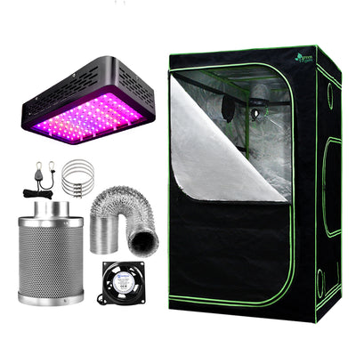 Greenfingers Grow Tent 1000W LED Grow Light 90X90X180cm Mylar 6" Ventilation_39946