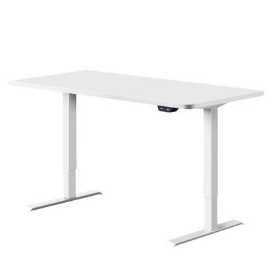 Electric Motorised Height Adjustable Standing Desk - White Frame with 140cm White Top_33624