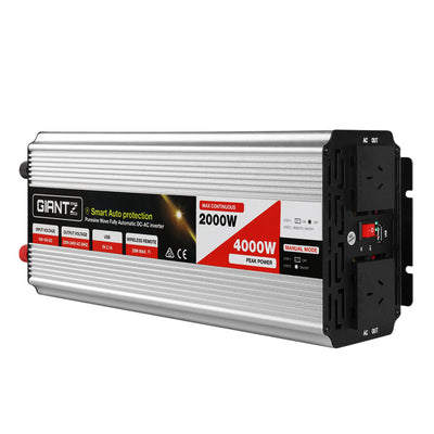 Giantz Power Inverter 2000W or 4000W Pure Sine Wave 12V-240V Camping Boat Caravan_12282