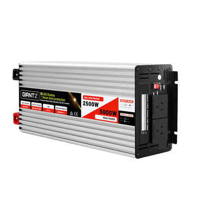 Giantz Power Inverter 12V to 240V 2500W/5000W Pure Sine Wave Camping Car Boat_28474