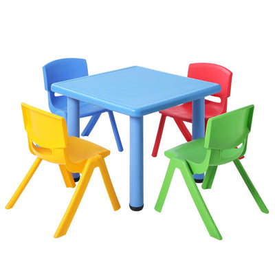 Keezi 5 Piece Kids Table and Chair Set - Blue_31944