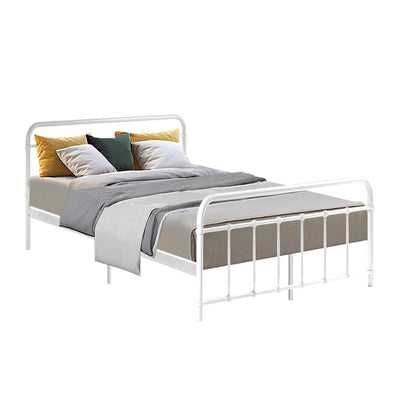 Artiss LEO Metal Bed Frame - Double (White)_36401