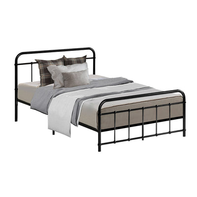 Artiss LEO Metal Bed Frame KS King Single - Black_36387